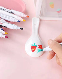 Funny 8/12pcs Color Magical Water Painting Pen Set With Coloring Books For kids Montessori Doodle Pen Toys DIY Tattoos Stickers
