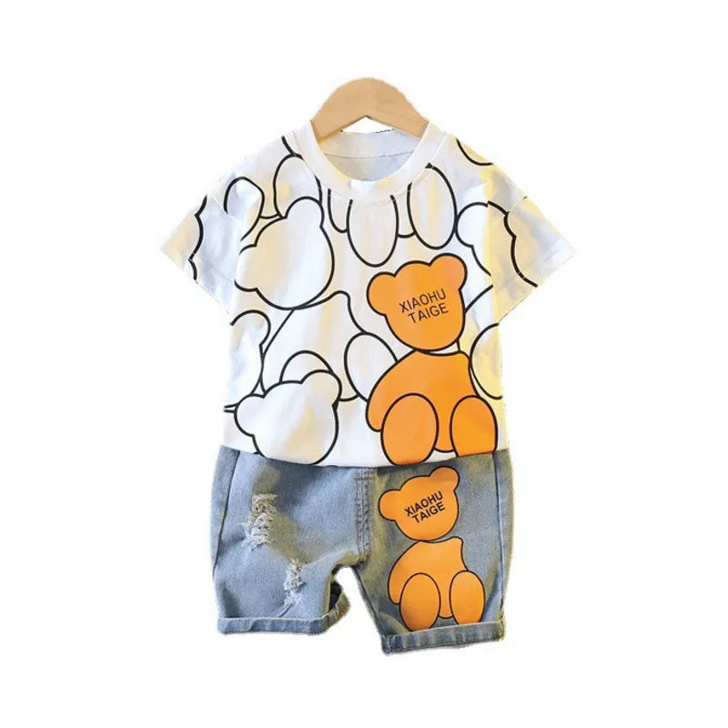 New Summer Baby Girls Clothes Suit Children Boys Fashion Cartoon T-Shirt Shorts 2Pcs/Sets Toddler Casual Costume Kids Tracksuits