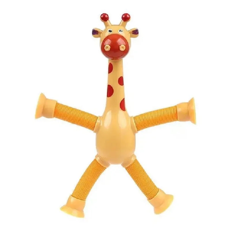 Children Suction Cup Toys Pop Tubes Stress Relief Telescopic Giraffe Hand Toys Sensory Bellows Toys Anti-stress Squeeze Toy