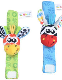 Newborn Baby Toy 0-12 Months Baby Socks Toys Baby Rattles Toys Animal Socks Wrist Strap Rattle Infant Foot Socks Bug Wrist Strap
