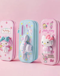 3D Decompression Sanrio Series Pencil Case Cute Large Capacity Storage Double Layer Multifuntion Stress Reliving for Kid Gift
