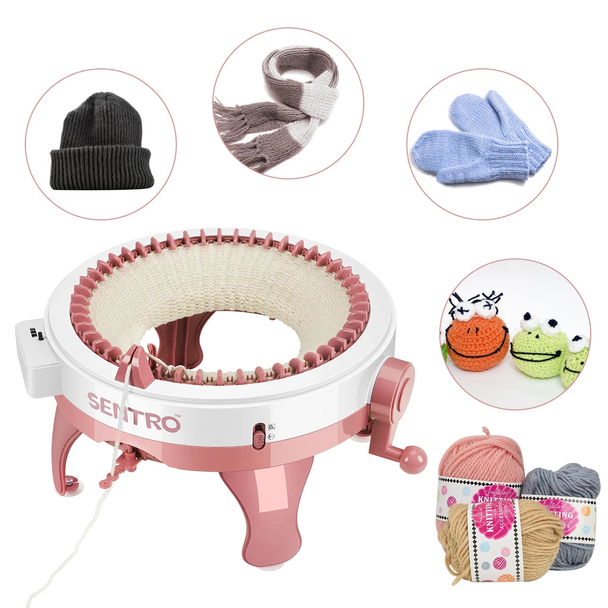 48/22 Needles Knitting Machine DIY Hand Knitting Machine Sweater Knitting Board Rotating Double Knit Loom Machine Kit For Kids