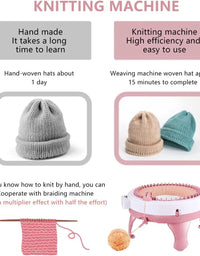 48/22 Needles Knitting Machine DIY Hand Knitting Machine Sweater Knitting Board Rotating Double Knit Loom Machine Kit For Kids
