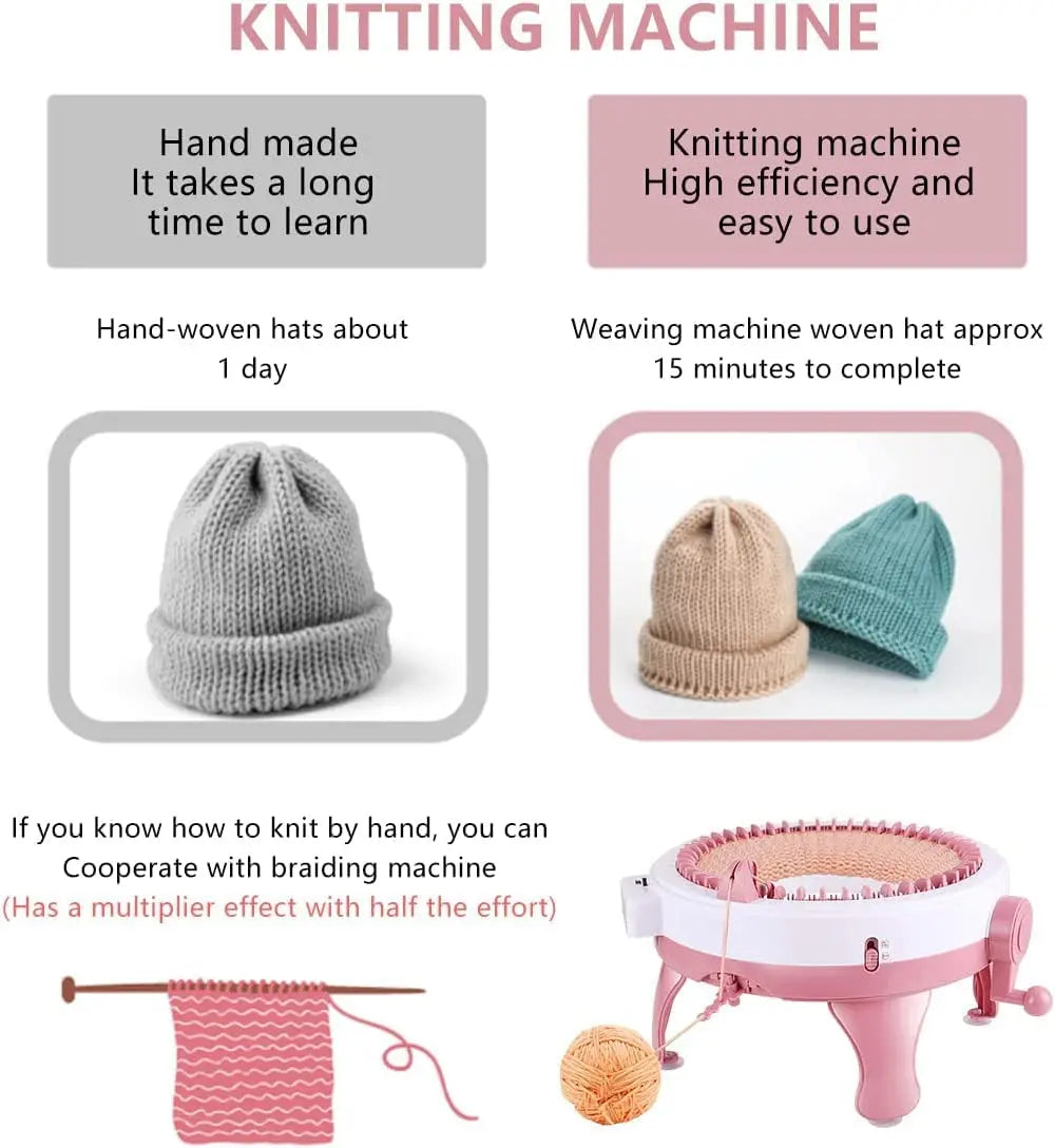 48/22 Needles Knitting Machine DIY Hand Knitting Machine Sweater Knitting Board Rotating Double Knit Loom Machine Kit For Kids