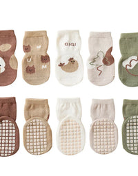 6979 Newborn Socks 5Pairs/Lot Baby Socks Dispensing Non-slip Floor Socks Combed Cotton Breathable Baby Boy's Socks
