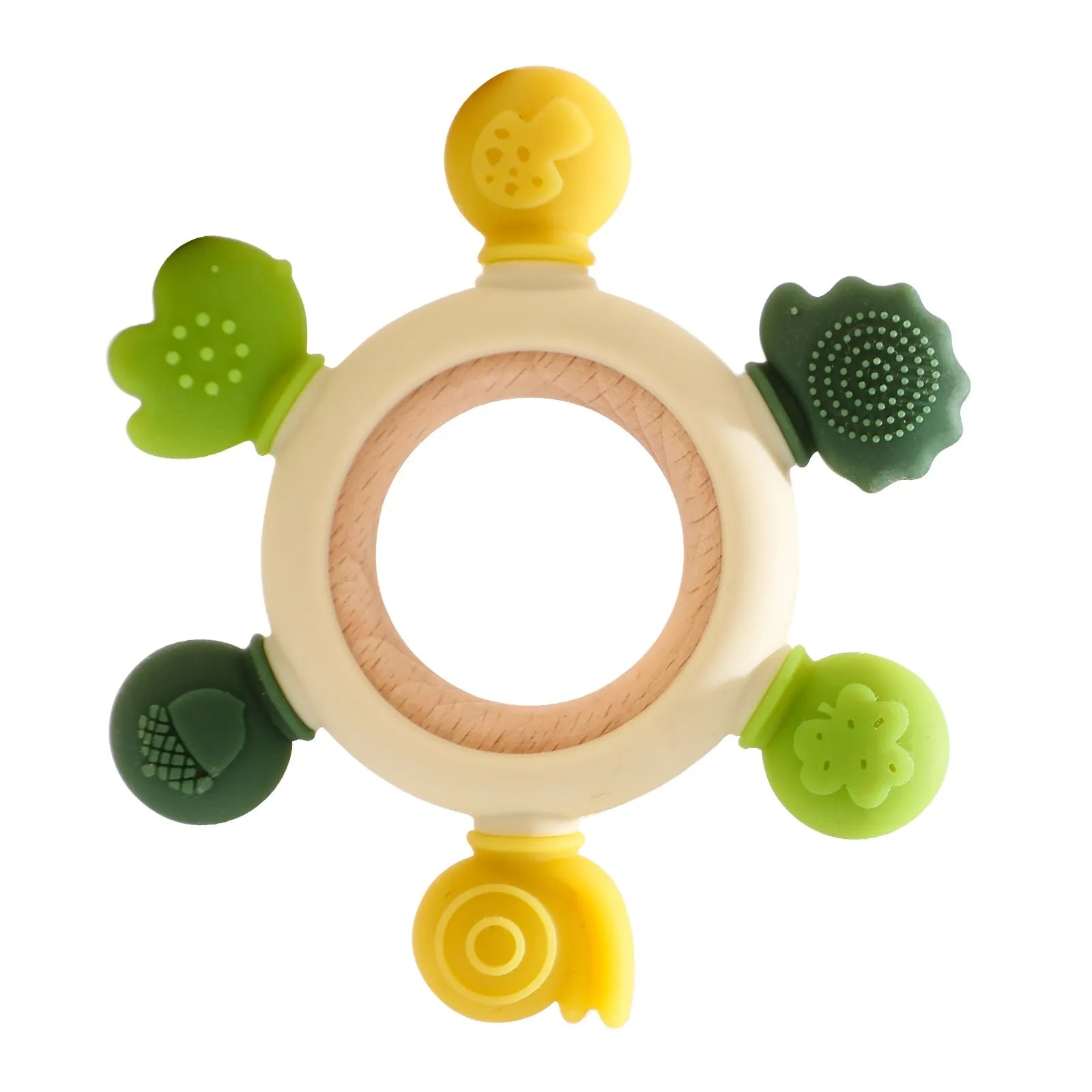 1Pc Baby Wooden Rattle Toys Wooden Teether Ring Crochet Rabbit Music Rattles Soother Bracelet Toddler Toys For Children's Gift