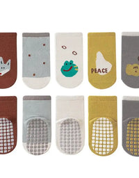 6979 Newborn Socks 5Pairs/Lot Baby Socks Dispensing Non-slip Floor Socks Combed Cotton Breathable Baby Boy's Socks
