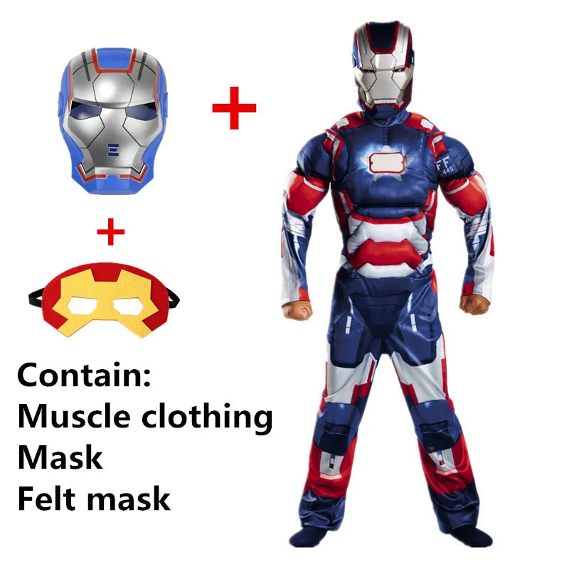 4-12Y Kids Superhero Cosplay Costume Child Halloween/Christmas/Prom Party Set Gift Kids Carnival Games Dress Up Costumes