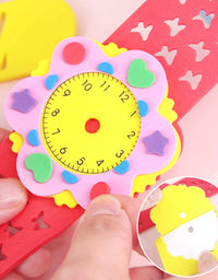 2/5/8pcs Kids DIY Watch 3D EVA Foam Craft Sticker Creative Watches Clock Handmade Material Children Learning Education Toys Gift
