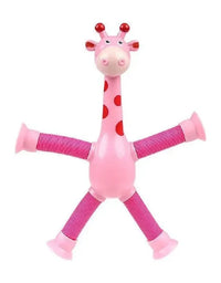 Children Suction Cup Toys Pop Tubes Stress Relief Telescopic Giraffe Hand Toys Sensory Bellows Toys Anti-stress Squeeze Toy
