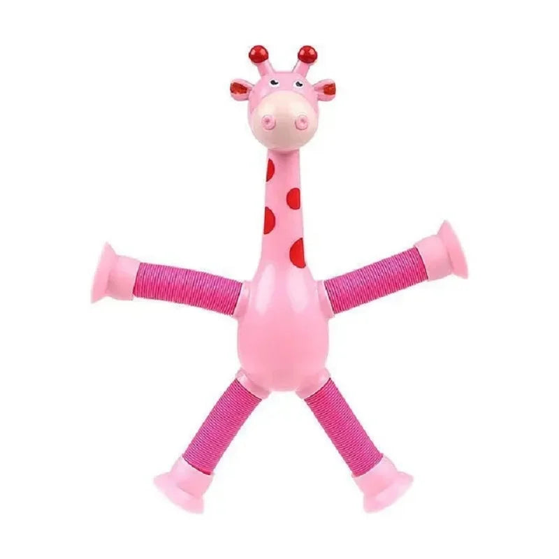 Children Suction Cup Toys Pop Tubes Stress Relief Telescopic Giraffe Hand Toys Sensory Bellows Toys Anti-stress Squeeze Toy