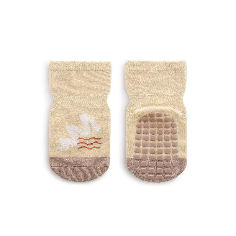 6979 Newborn Socks 5Pairs/Lot Baby Socks Dispensing Non-slip Floor Socks Combed Cotton Breathable Baby Boy's Socks