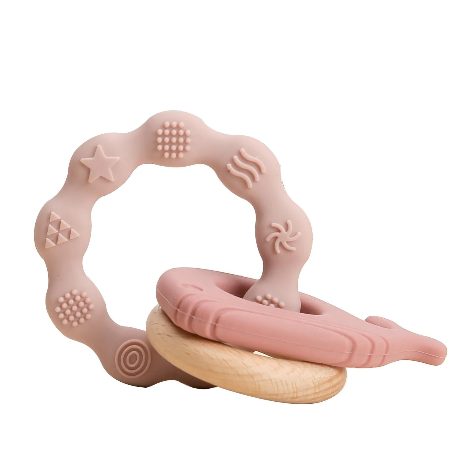 1Pc Baby Wooden Rattle Toys Wooden Teether Ring Crochet Rabbit Music Rattles Soother Bracelet Toddler Toys For Children's Gift