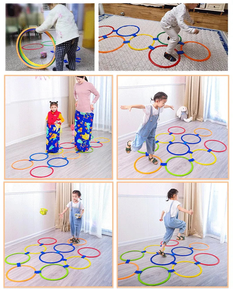 5PCS Children Outdoor Jumping Ring Kindergarten Children Sports Training Teaching Aids Kids Early Sport Educational Toys Games