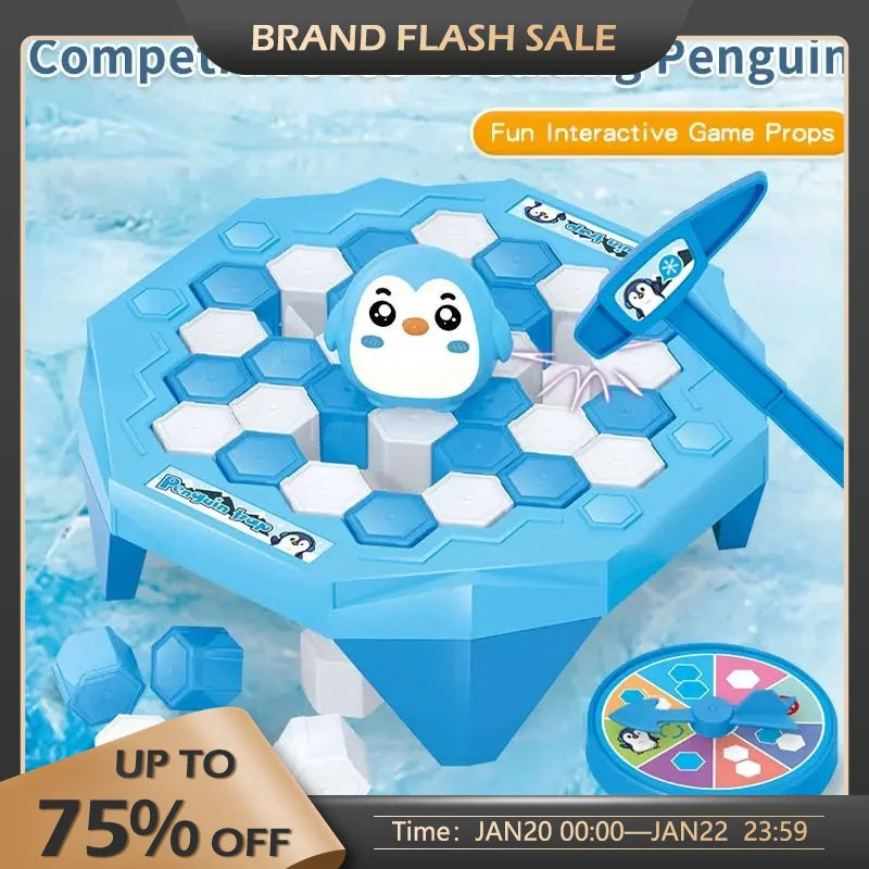 Save Penguin On Ice Game.Mini Size Penguin Trap Break Ice Activate Family Party Ice Breaking Kids Puzzle Table Knock Block