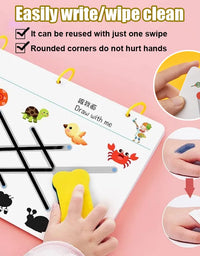 Children Montessori Drawing Toy Pen Control Training Color Shape Math Match Game Set Toddler Learning Activities Educational Toy
