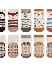 6979 Newborn Socks 5Pairs/Lot Baby Socks Dispensing Non-slip Floor Socks Combed Cotton Breathable Baby Boy's Socks
