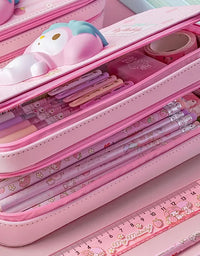 3D Decompression Sanrio Series Pencil Case Cute Large Capacity Storage Double Layer Multifuntion Stress Reliving for Kid Gift
