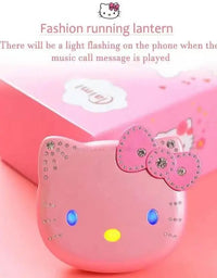 Sanrio Hello Kitty New Model Children Mini Small Cell Phone Flip Cover Student Smartphone Photo Shooter Music Birthday Gifts
