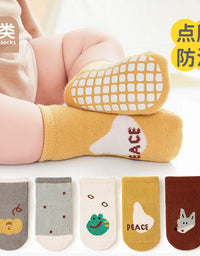 6979 Newborn Socks 5Pairs/Lot Baby Socks Dispensing Non-slip Floor Socks Combed Cotton Breathable Baby Boy's Socks
