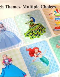 Painting Sticker DIY Craft Toys Kid Art Girls Poking Princess Dress/Animal Handmade Magical Children Gifts Poke Girl/Boy Gift
