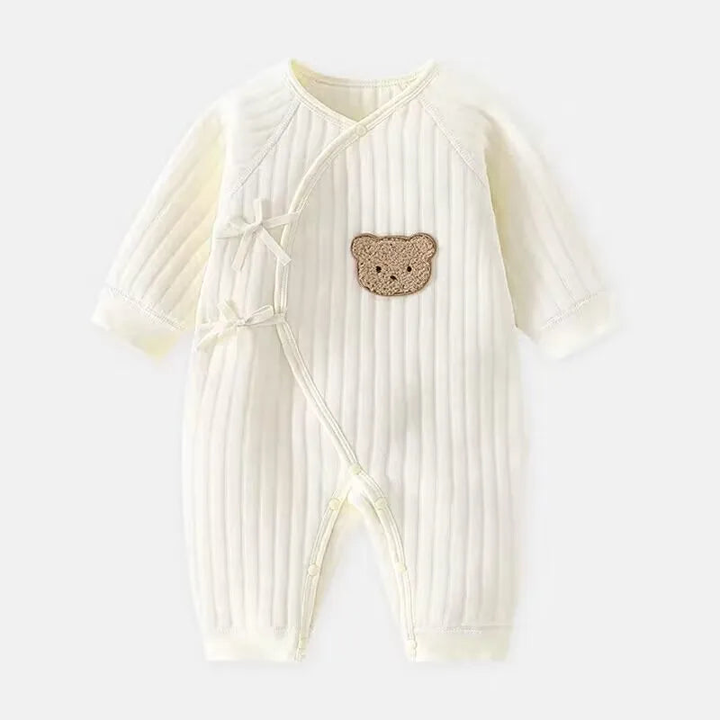 Boys Girls Bodysuit Newborn Onesie Clothes Cotton Toddler Home Wear  0-6M Thickened Spring and Autumn Clothing