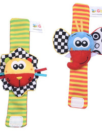 Newborn Baby Toy 0-12 Months Baby Socks Toys Baby Rattles Toys Animal Socks Wrist Strap Rattle Infant Foot Socks Bug Wrist Strap
