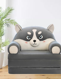 h Foldable Kids Sofa Backrest Armchair 2 In 1 Foldable Children Sofa Cute Kids Car Seat Cushion Lumbar Cushion Office
