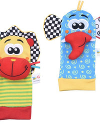 Newborn Baby Toy 0-12 Months Baby Socks Toys Baby Rattles Toys Animal Socks Wrist Strap Rattle Infant Foot Socks Bug Wrist Strap
