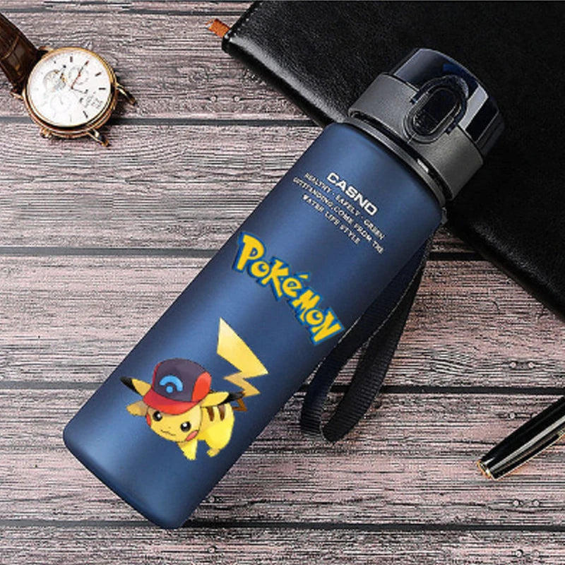 Pokemon 560ML Water Cup Anime Portable Children's Cute Pikachu Plastic Cartoon Outdoor Sports Large Capacity Water Bottle Gifts