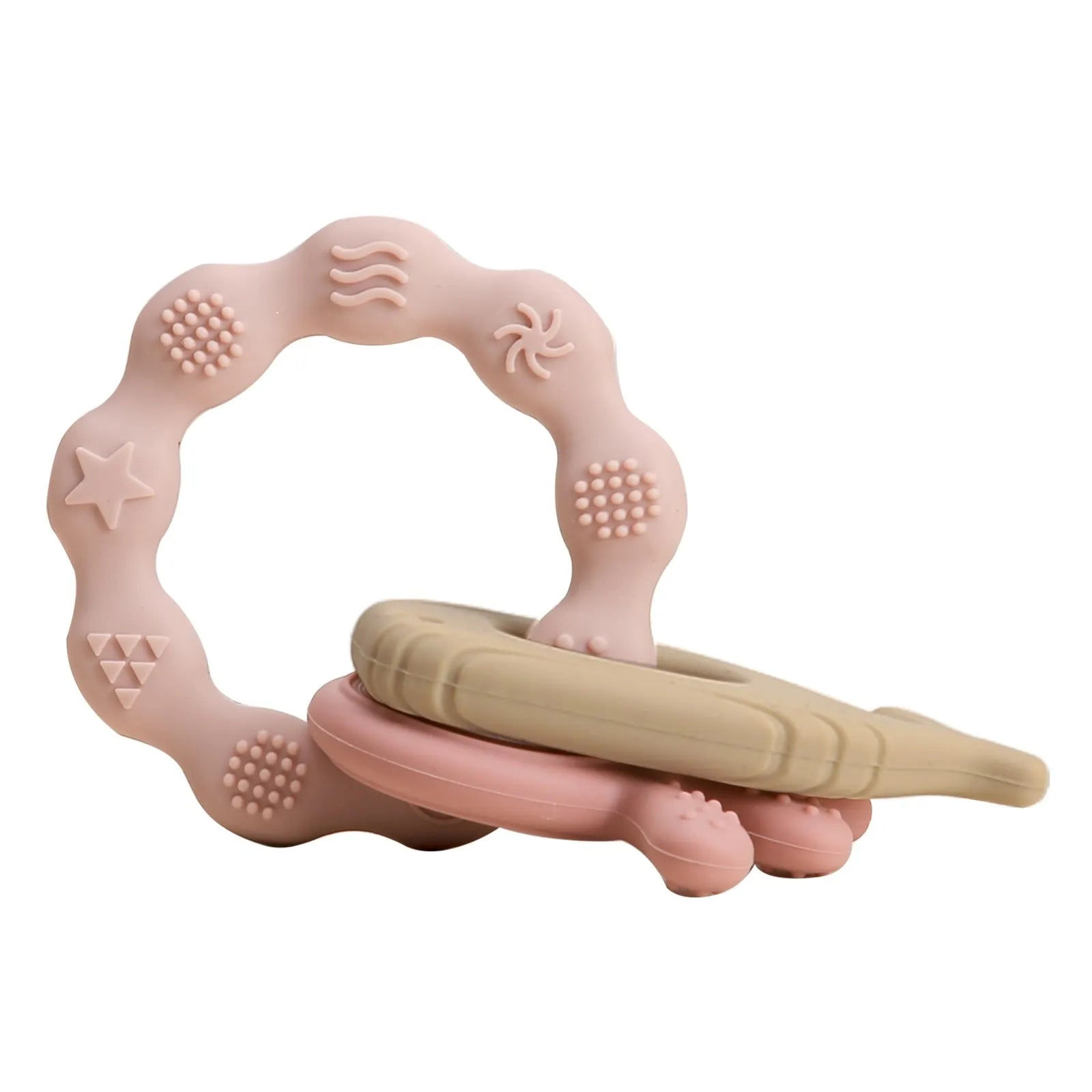 1Pc Baby Wooden Rattle Toys Wooden Teether Ring Crochet Rabbit Music Rattles Soother Bracelet Toddler Toys For Children's Gift