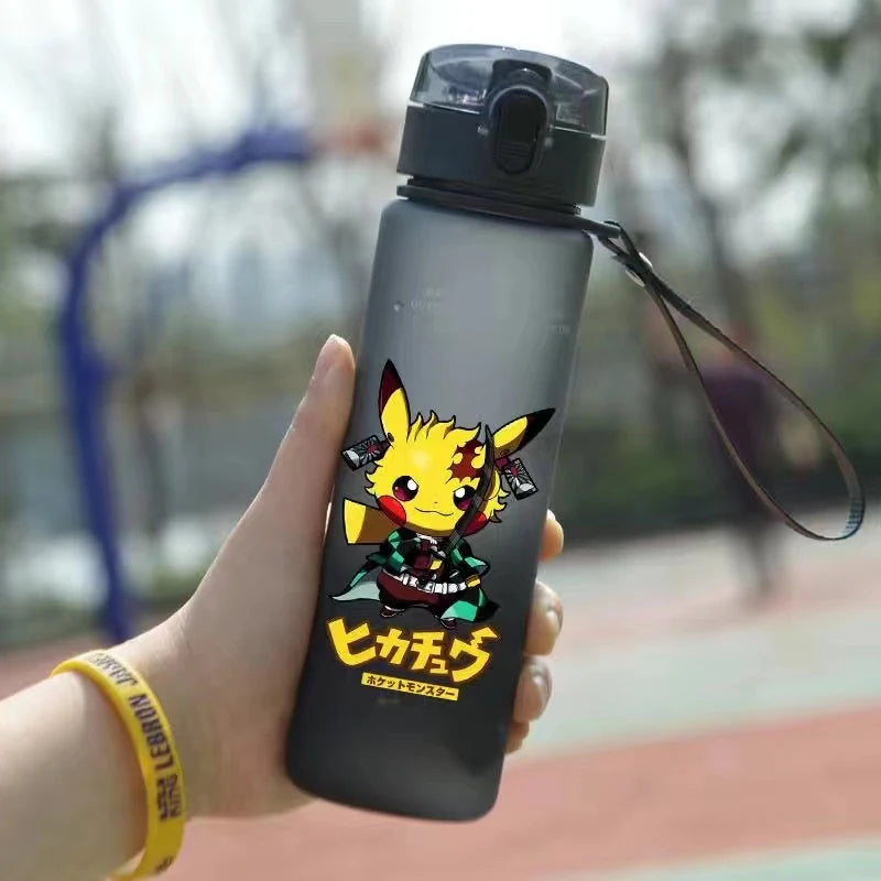 Pokemon 560ML Water Cup Anime Portable Children's Cute Pikachu Plastic Cartoon Outdoor Sports Large Capacity Water Bottle Gifts