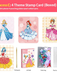 Painting Sticker DIY Craft Toys Kid Art Girls Poking Princess Dress/Animal Handmade Magical Children Gifts Poke Girl/Boy Gift
