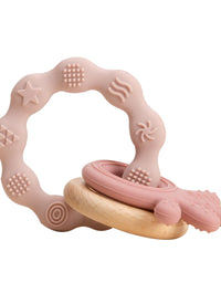 1Pc Baby Wooden Rattle Toys Wooden Teether Ring Crochet Rabbit Music Rattles Soother Bracelet Toddler Toys For Children's Gift
