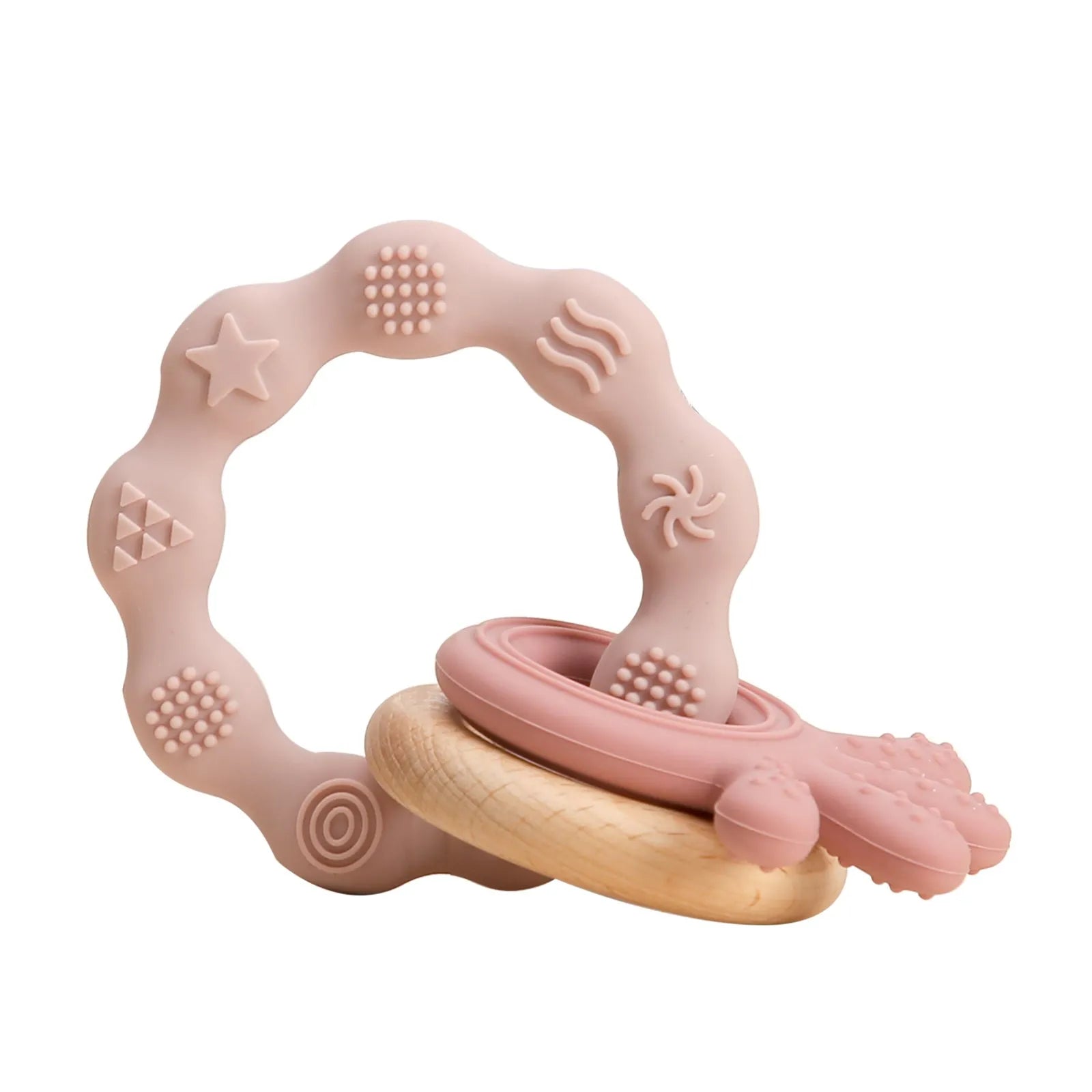 1Pc Baby Wooden Rattle Toys Wooden Teether Ring Crochet Rabbit Music Rattles Soother Bracelet Toddler Toys For Children's Gift