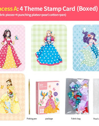 Painting Sticker DIY Craft Toys Kid Art Girls Poking Princess Dress/Animal Handmade Magical Children Gifts Poke Girl/Boy Gift
