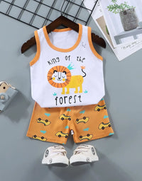 Children Sets Kids Vest Suit 2PCS Set Summer Cotton T-Shirt Girl Shorts Clothes Children Boys Girls Sleeveless Suit Wear Cloth
