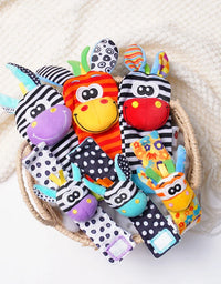 Newborn Baby Toy 0-12 Months Baby Socks Toys Baby Rattles Toys Animal Socks Wrist Strap Rattle Infant Foot Socks Bug Wrist Strap
