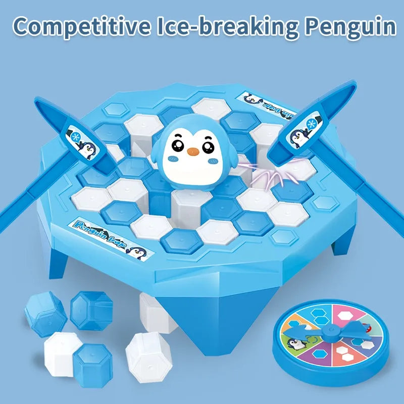 Save Penguin On Ice Game.Mini Size Penguin Trap Break Ice Activate Family Party Ice Breaking Kids Puzzle Table Knock Block