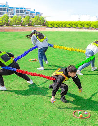 Kindergarten Outdoor Team Cooperation Sport Toys Training Equipment Elasticity Rope Loop Southeast Northwest Running Kids Game
