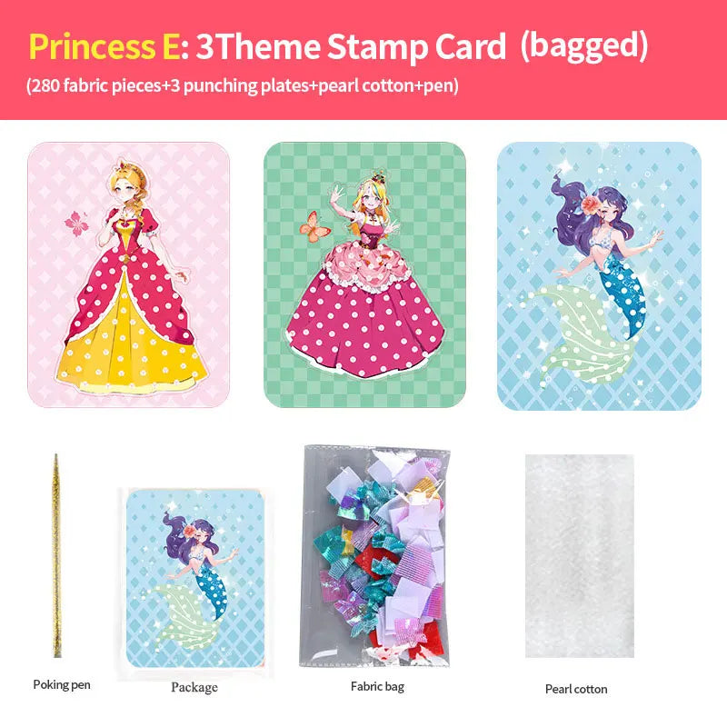 Painting Sticker DIY Craft Toys Kid Art Girls Poking Princess Dress/Animal Handmade Magical Children Gifts Poke Girl/Boy Gift