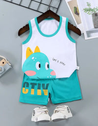 Children Sets Kids Vest Suit 2PCS Set Summer Cotton T-Shirt Girl Shorts Clothes Children Boys Girls Sleeveless Suit Wear Cloth
