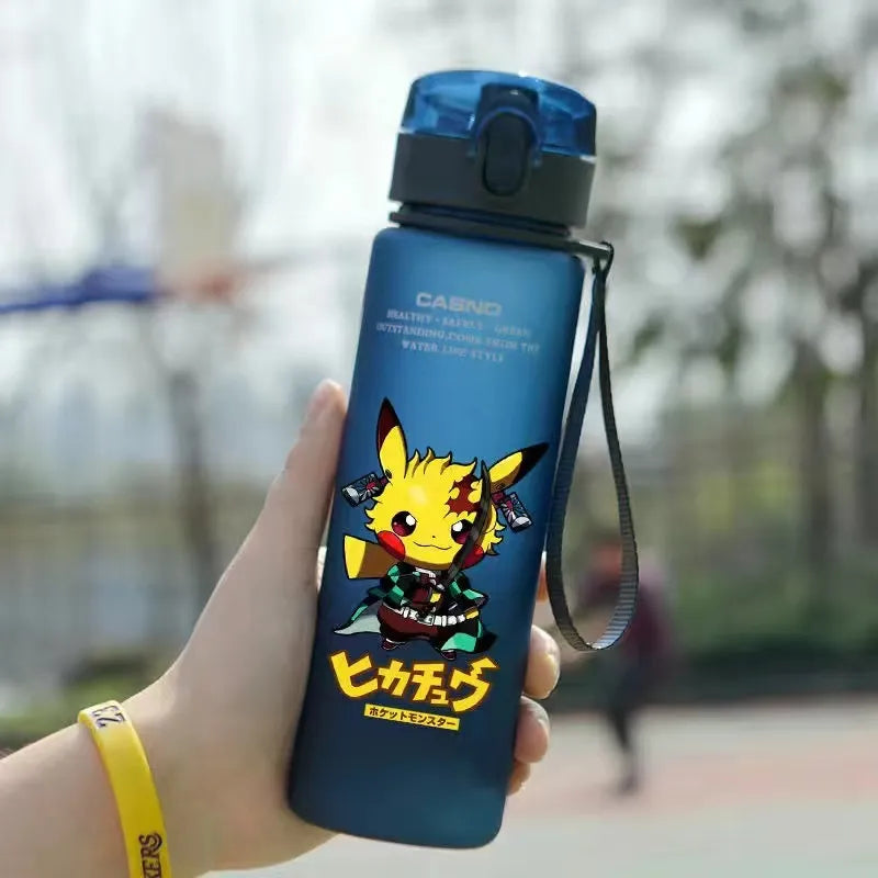 Pokemon 560ML Water Cup Anime Portable Children's Cute Pikachu Plastic Cartoon Outdoor Sports Large Capacity Water Bottle Gifts