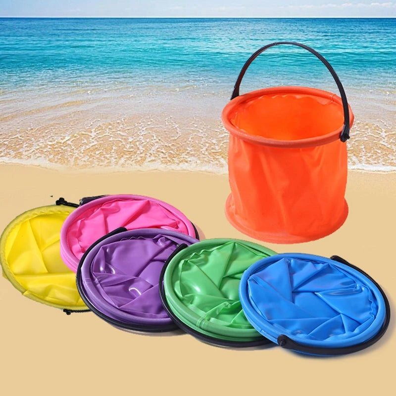 1Pc Beach Sand Play Bucket Toy Folding Collapsible Bucket Gardening Tool Outdoor Sand Pool Play Tool Toy Kids Summer Favor