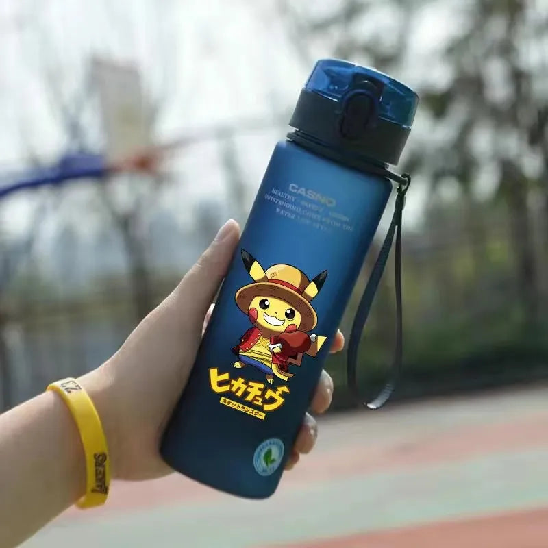 Pokemon 560ML Water Cup Anime Portable Children's Cute Pikachu Plastic Cartoon Outdoor Sports Large Capacity Water Bottle Gifts