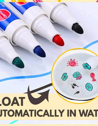 Funny 8/12pcs Color Magical Water Painting Pen Set With Coloring Books For kids Montessori Doodle Pen Toys DIY Tattoos Stickers
