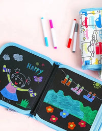 Children Magic Blackboard Educational Child Games Coloring Books Kids Toys to Draw 6 Pages Erase Boards with Water Chalk Pens
