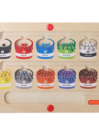 Children Wooden Magnetic Color and Number Maze Learning Education Toys Color Matching Montessori Toys Wooden Toys Gift for Kids
