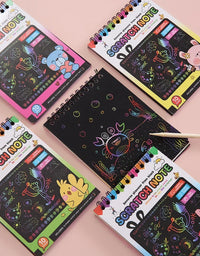 Rainbow Magic Scratch Off Paper Set for Kids Arts Scraping Painting Toy DIY Graffiti Book Kids Montessori Educational Toys
