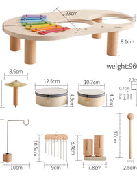 Baby Aeolian Bells Rattle Montessori Educational Toys Children Musical Toys Kids Drum kit Music Table Wooden Musical Instruments
